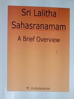 cover image of Sri Lalitha Sahasranamam-A Brief Overview